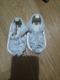 Baby Girls 3-6 Months White Frilly Soft Shoes