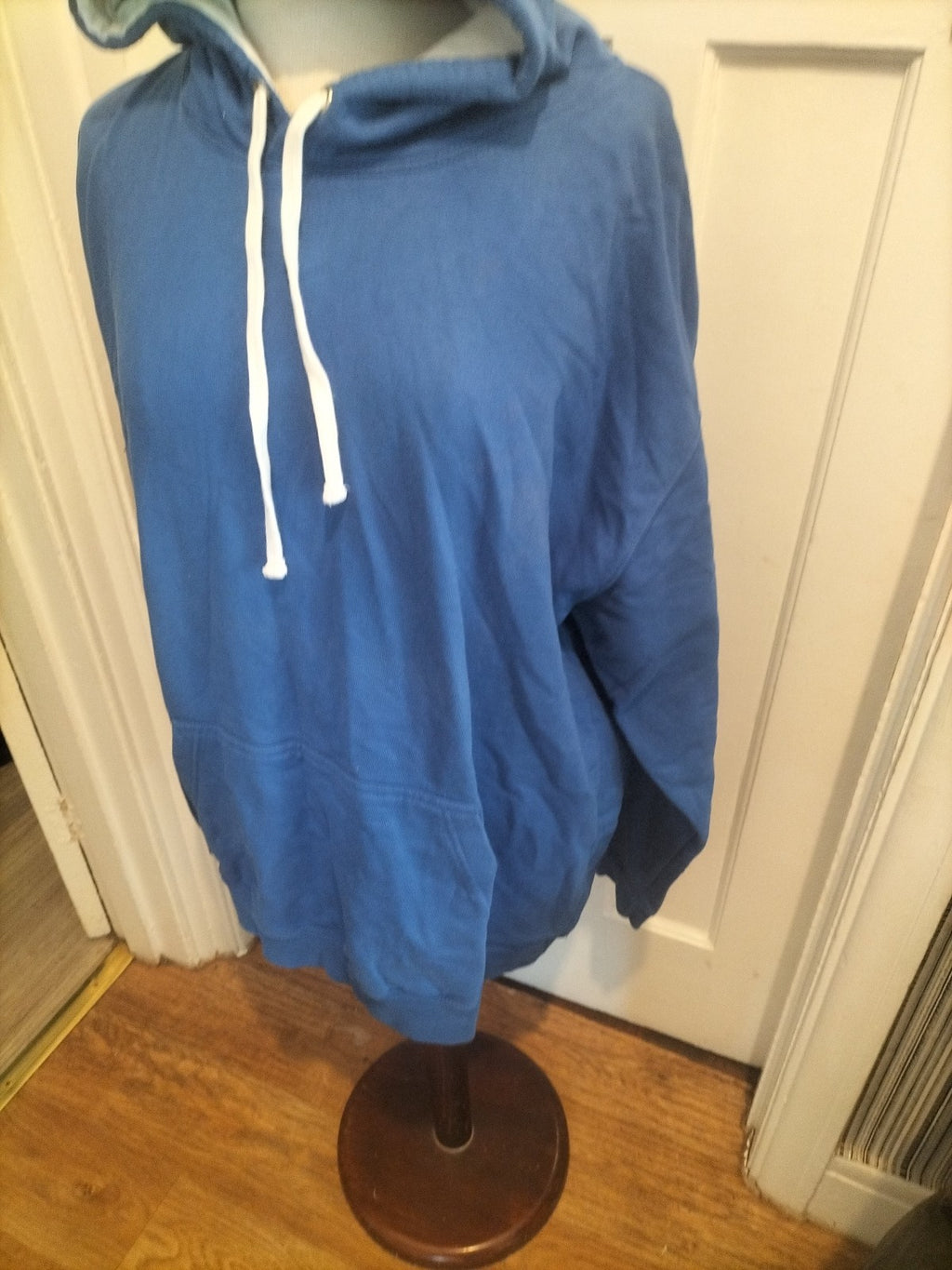 Mens Just Hoods Size XL Blue Long Sleeved Pullover Hoodie