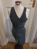 Ladies Miss Selfridge Size 10 Silver Split Hem Sleeveless Dress