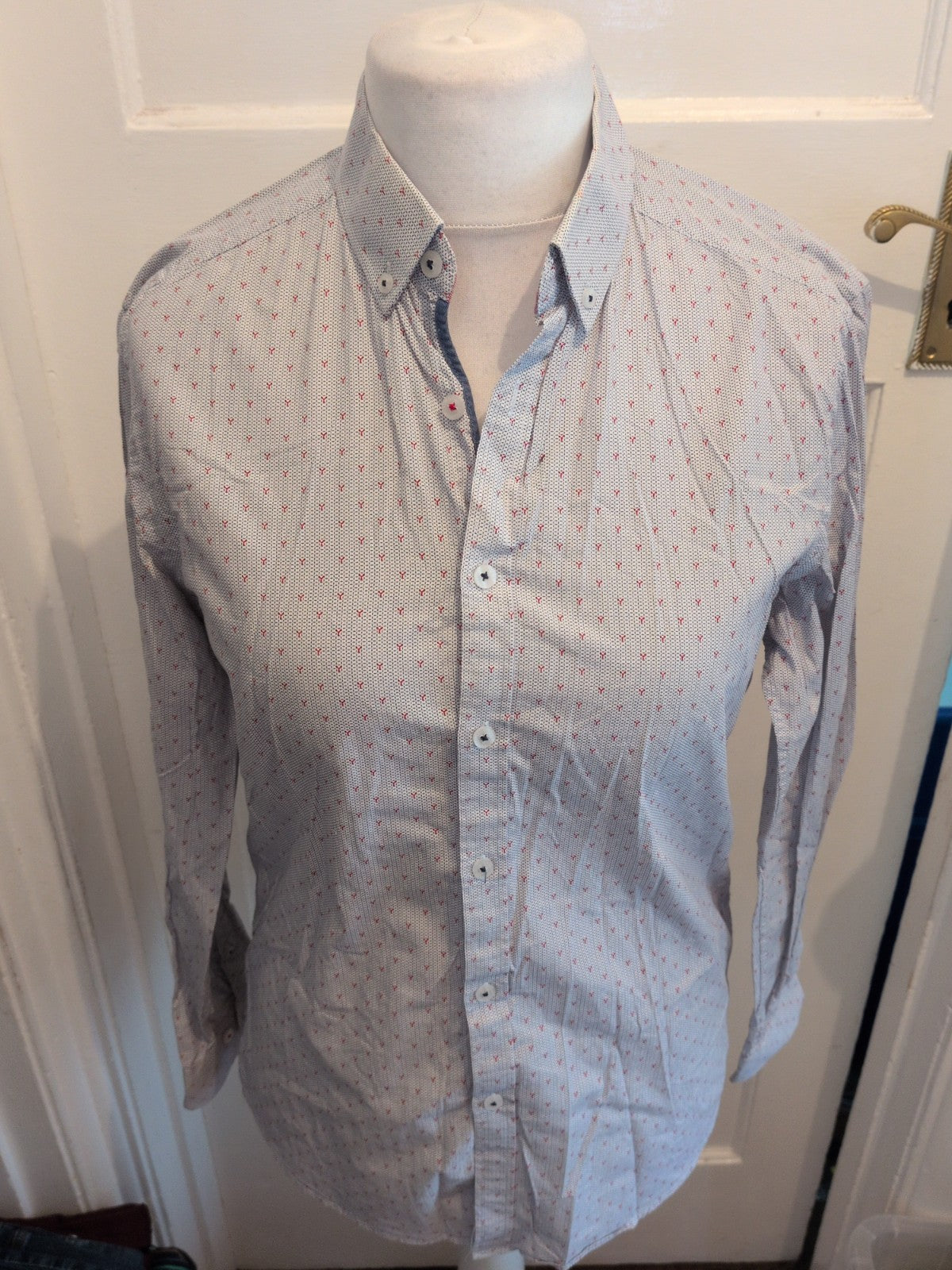 Steel Jelly Medium Navy Red White Long Sleeve Shirt