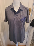 Mens Beverly Hill Size L Grey Short Sleeved Polo