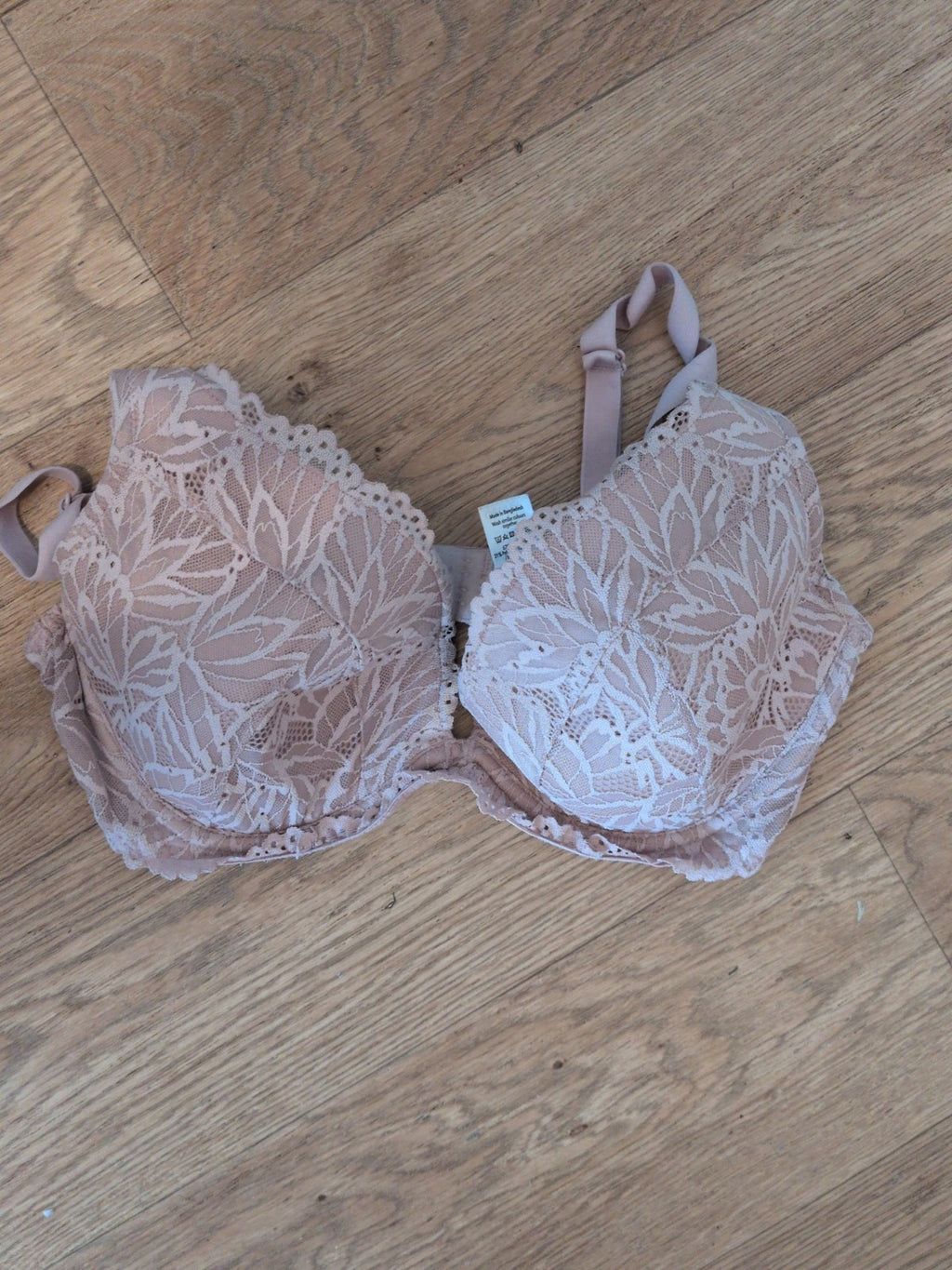 George 34dd Pink Padded And Wired Floral Bra