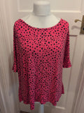 George 20-22 Pink And Black Short Sleeve Pyjama Top