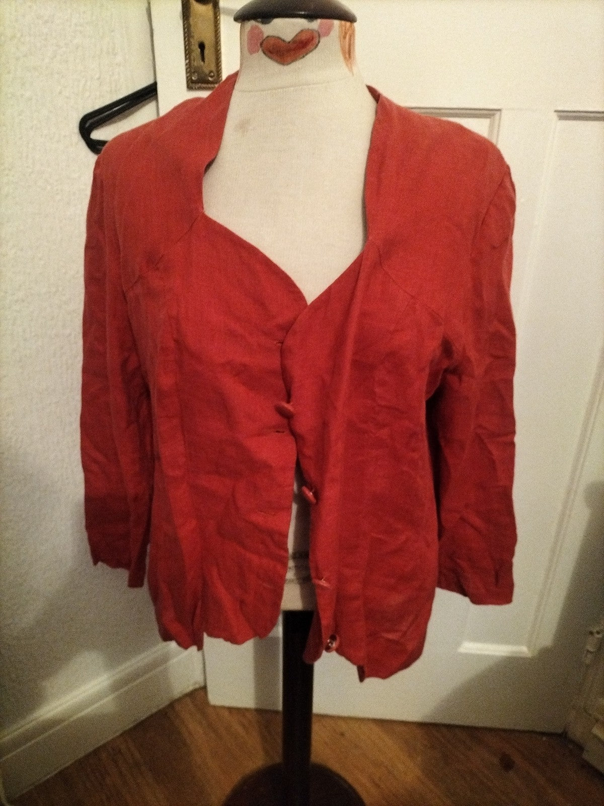 Ladies Gill Marjoram Size Large Red Lined Lightweight Blazer