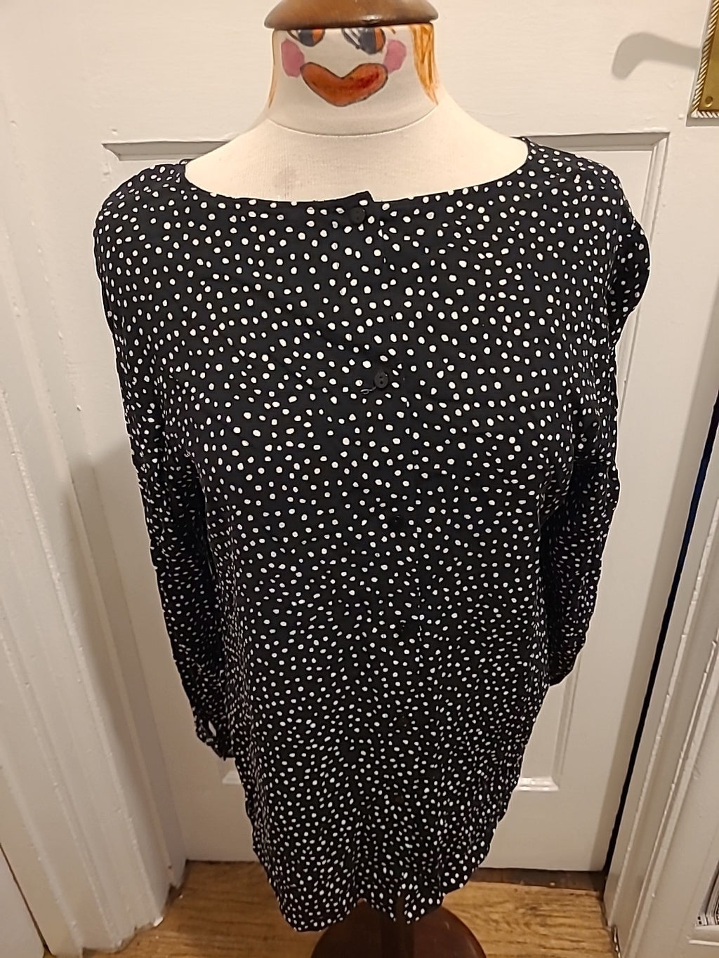 Ladies George Size 14 Polkadot Long Sleeved Blouse