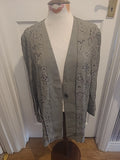 Brand New Ladies Size 14-16 Grey Black Long Sleeved Jacket