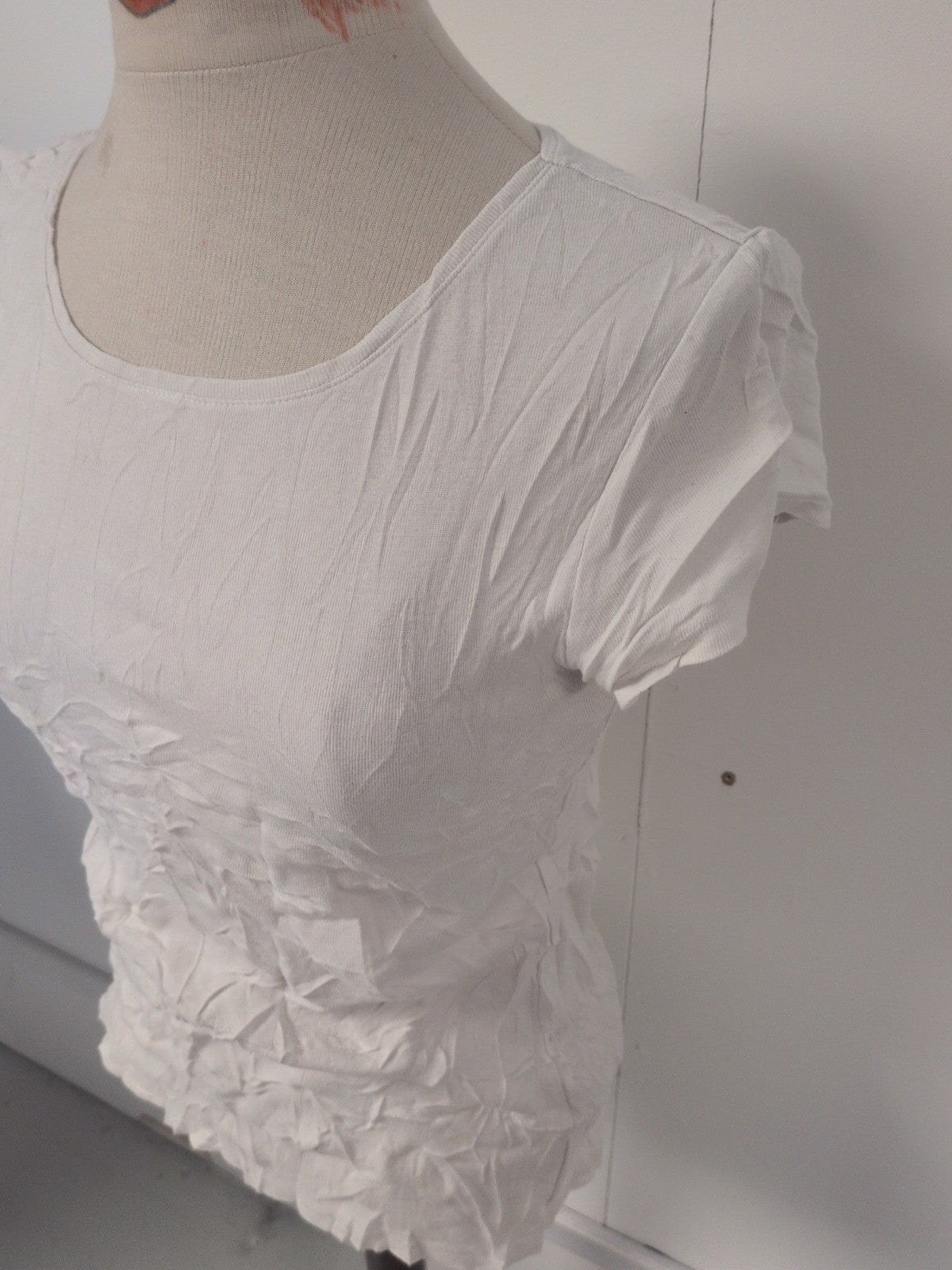 Ladies Papaya Size 12 Pure Cotton White Short Sleeve T-shirt