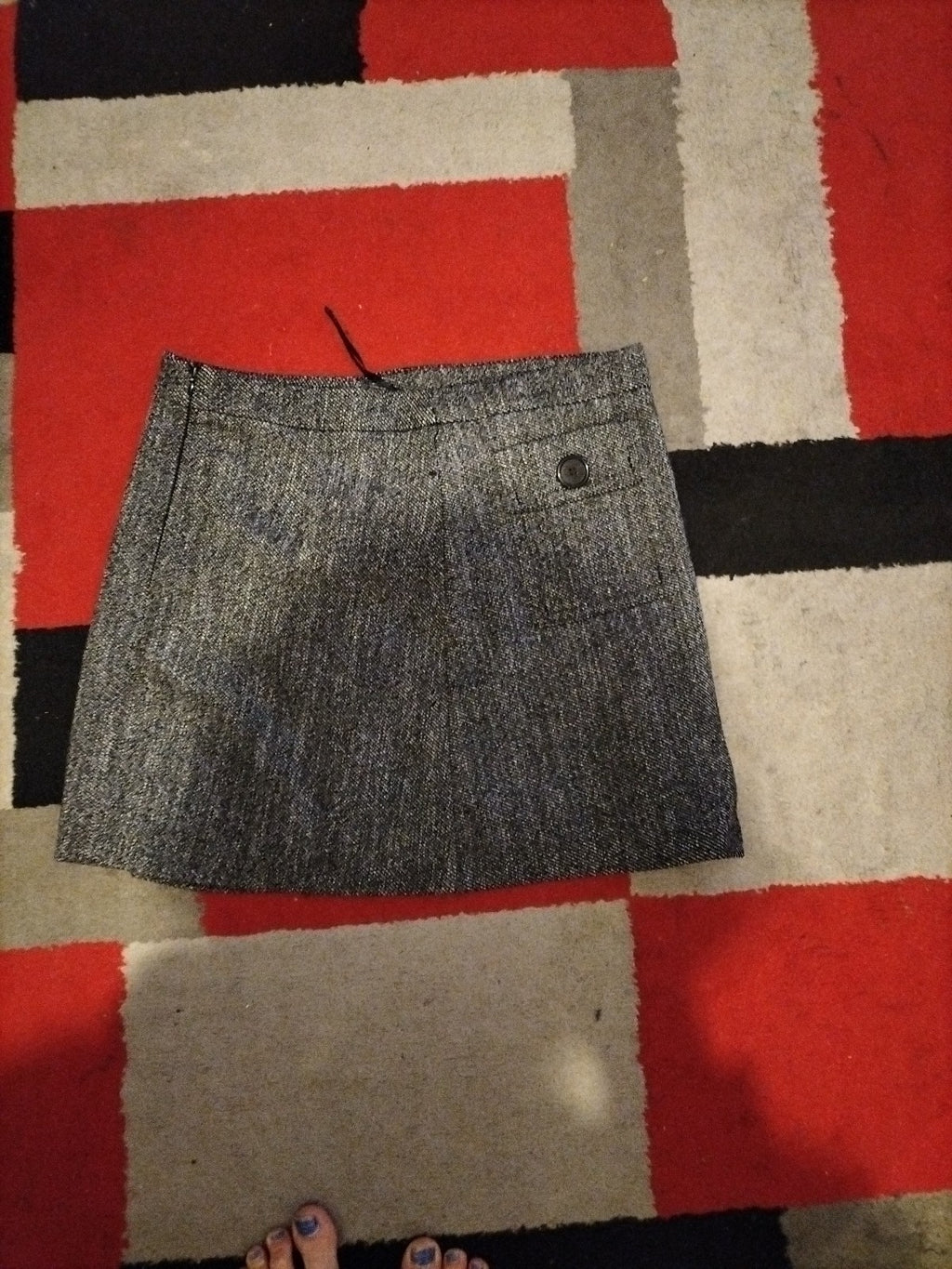 Ladies Next Size 12 Grey Fleck Lined Knee Length Skirt