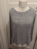 Primark Large Blue Grey Fleck Long Sleeve Lightweight Jumper