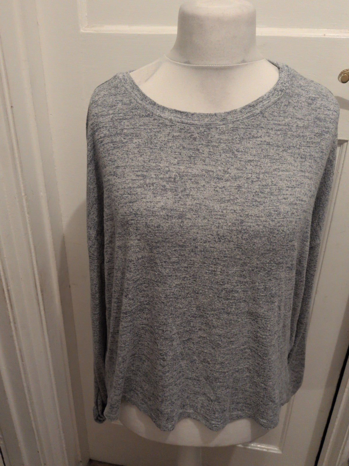 Primark Large Blue Grey Fleck Long Sleeve Lightweight Jumper