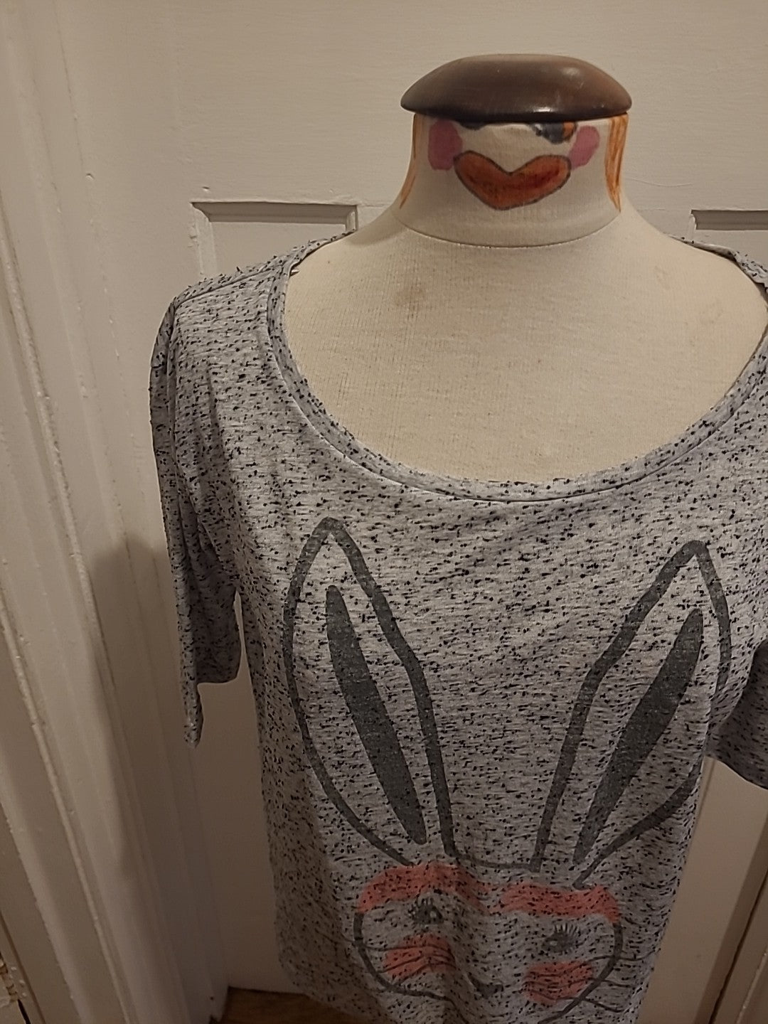 Ladies Nx Sport Size 10 Grey Fleck Mid Sleeved Animal Tshirt