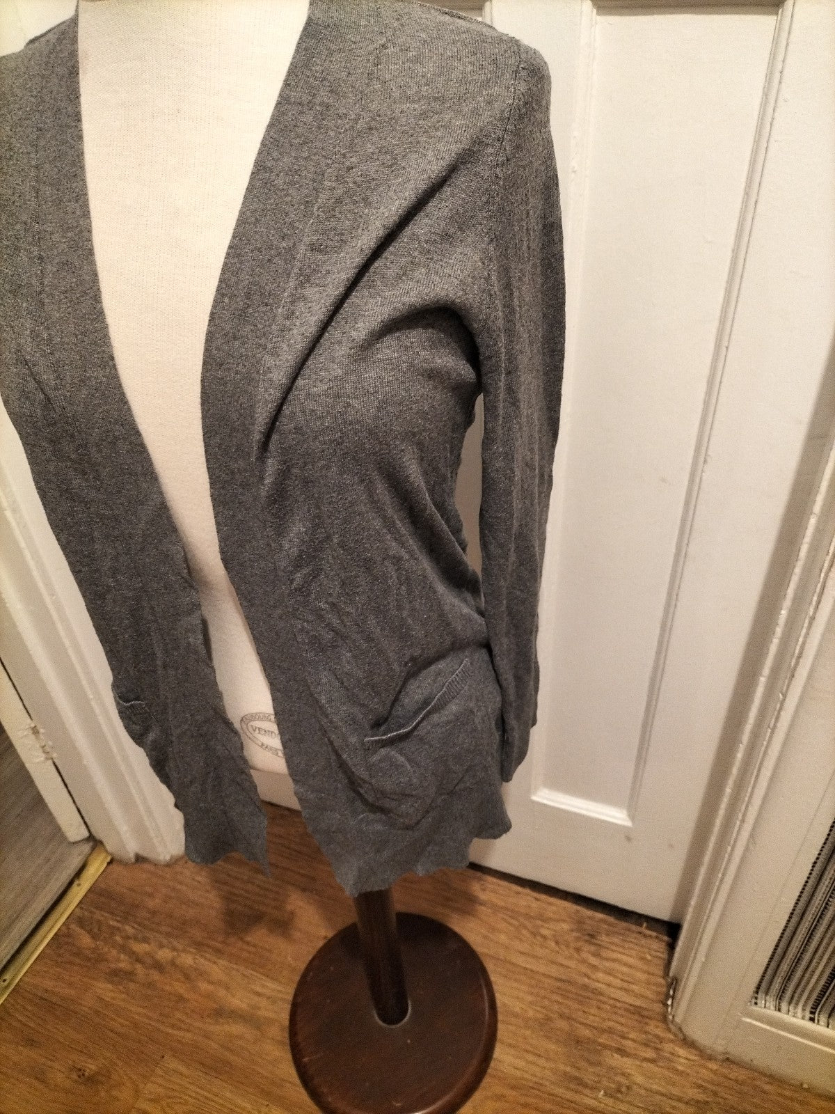 Ladies F&F Size 8 Grey Long Sleeved Cardigan
