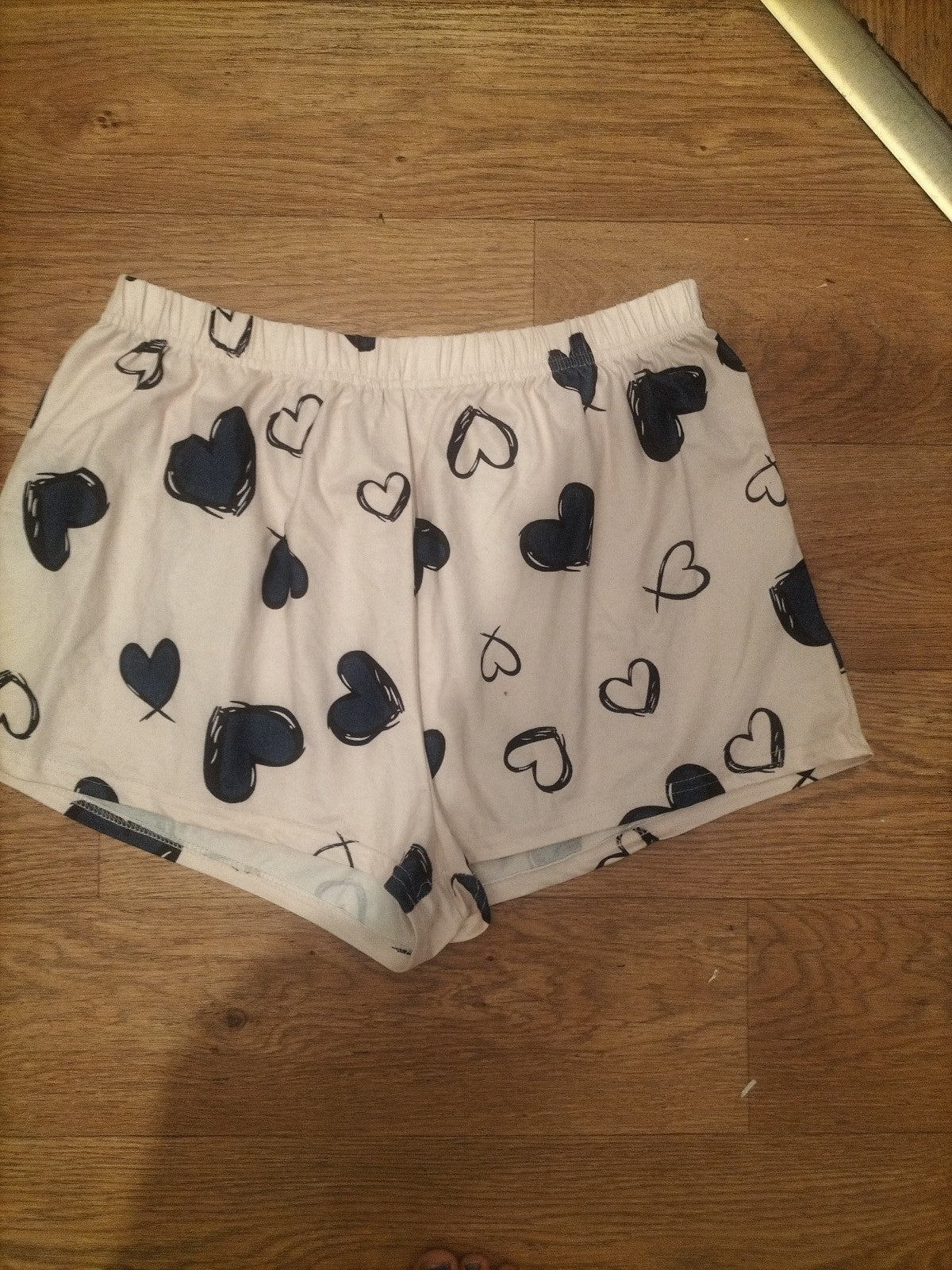 Ladies Size XL Love heart Pattern Elasticated Pyjama Sleep Shorts