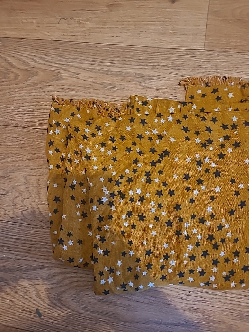 Ladies Orange With Star Pattern Scarf Large Square