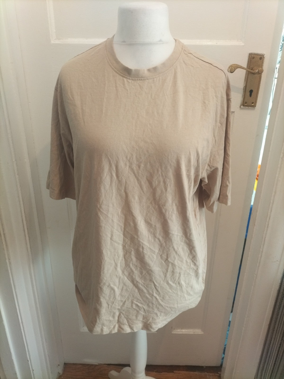 Primark Large Relaxed Fit Beige Short Sleeve T-shirt