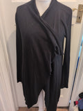 Medium Black Waterfall Cardigan Long Sleeved
