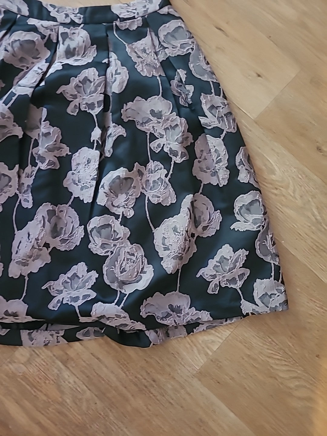 Ladies John Rocha Size 8 Beige Grey Floral Floral Lined Skirt