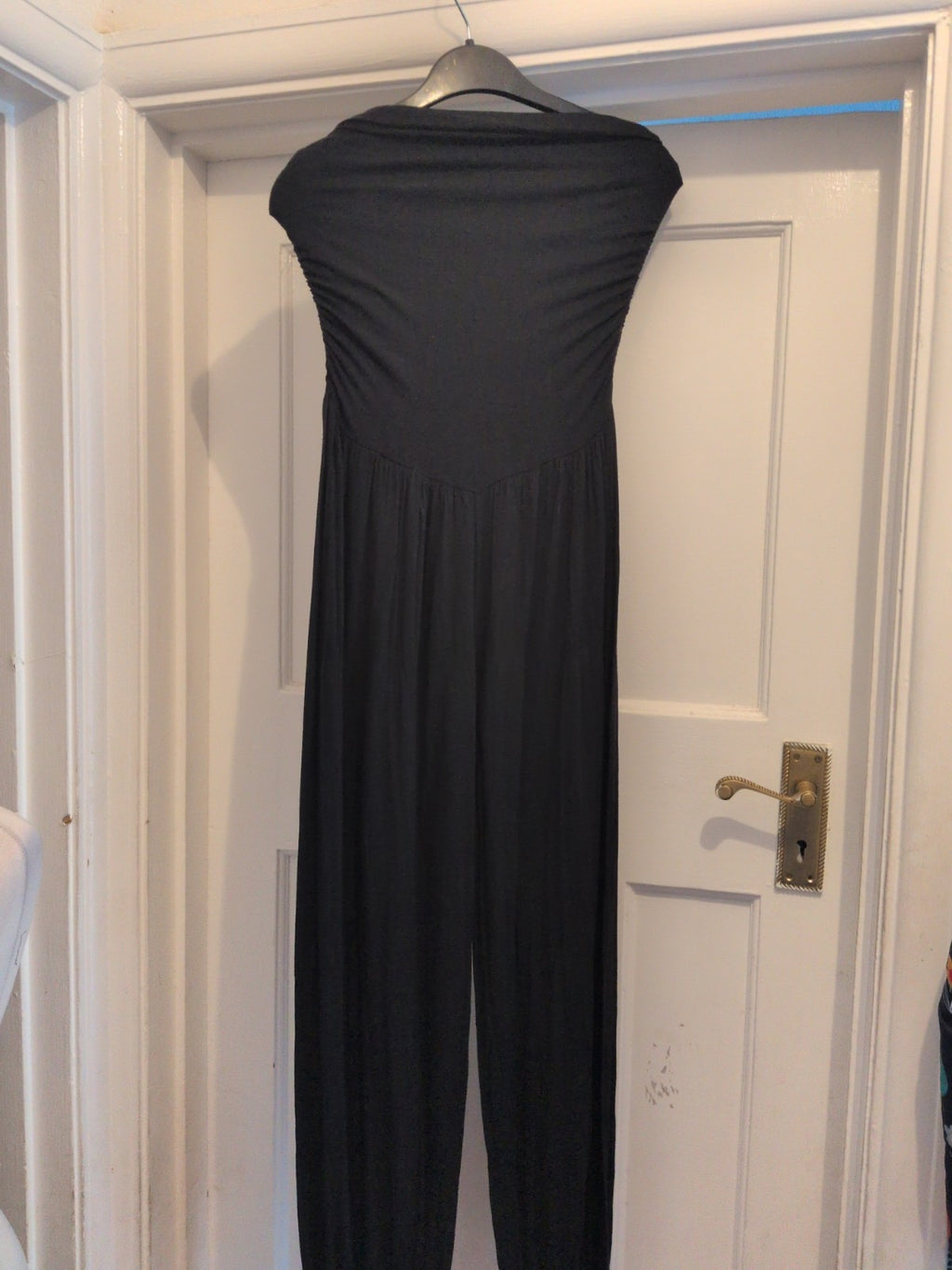 Ladies Medium Black Sleeveless Strapless Jumpsuit