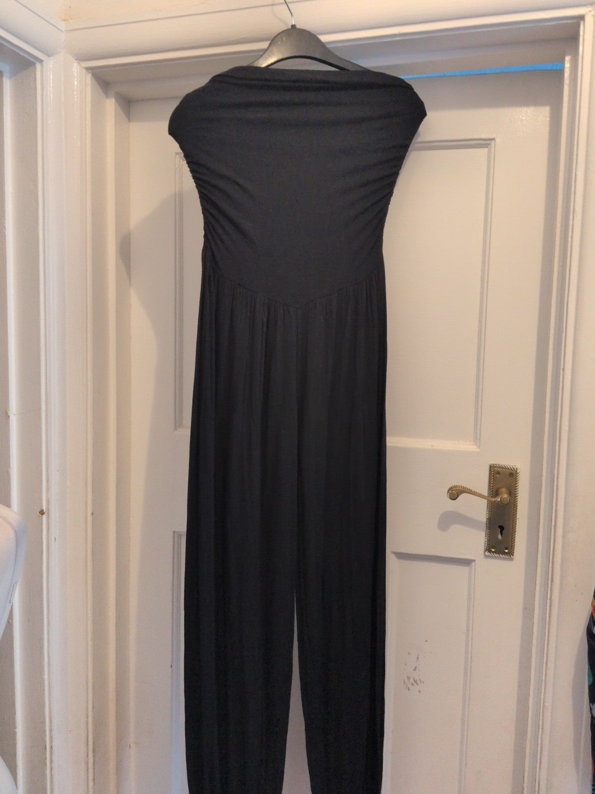 Ladies Medium Black Sleeveless Strapless Jumpsuit