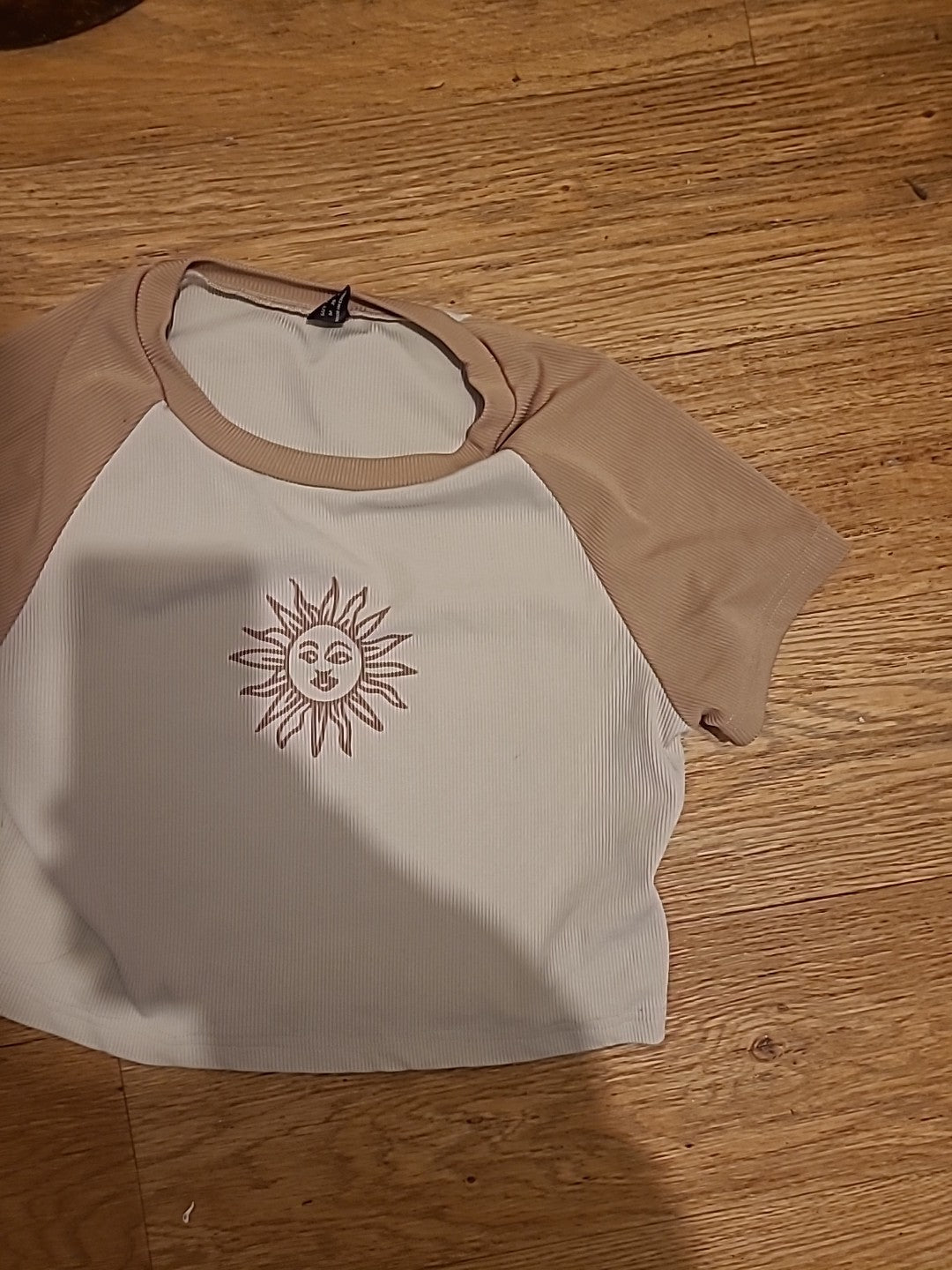 Ladies Shein Size Medium Brown And Beige Sun Tshirt