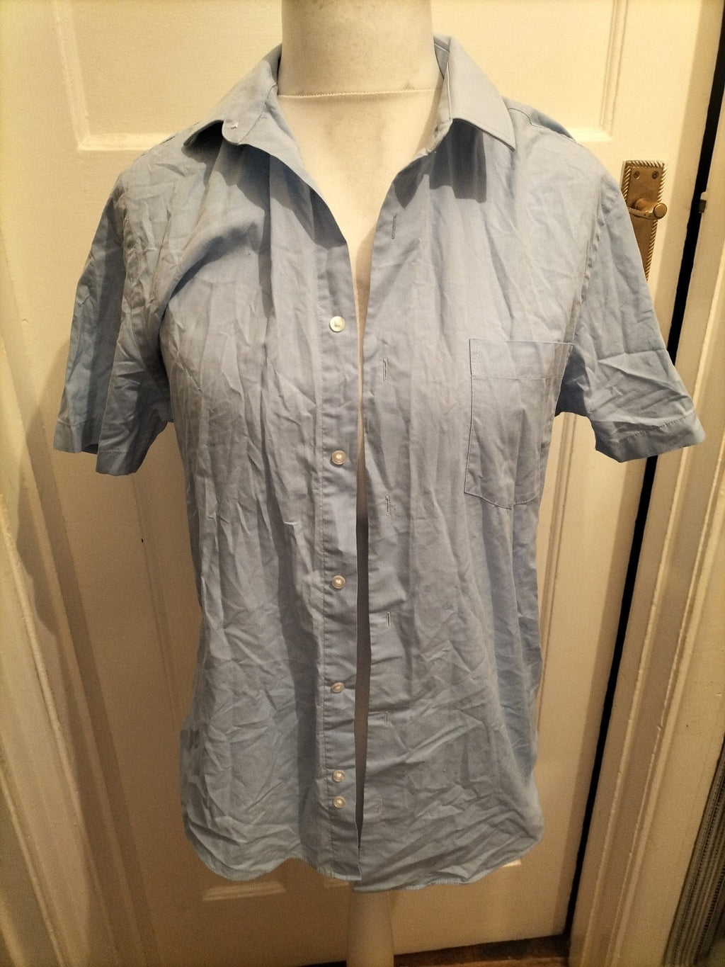 Mens Tu Size 15.5 Blue Short Sleeved Shirt