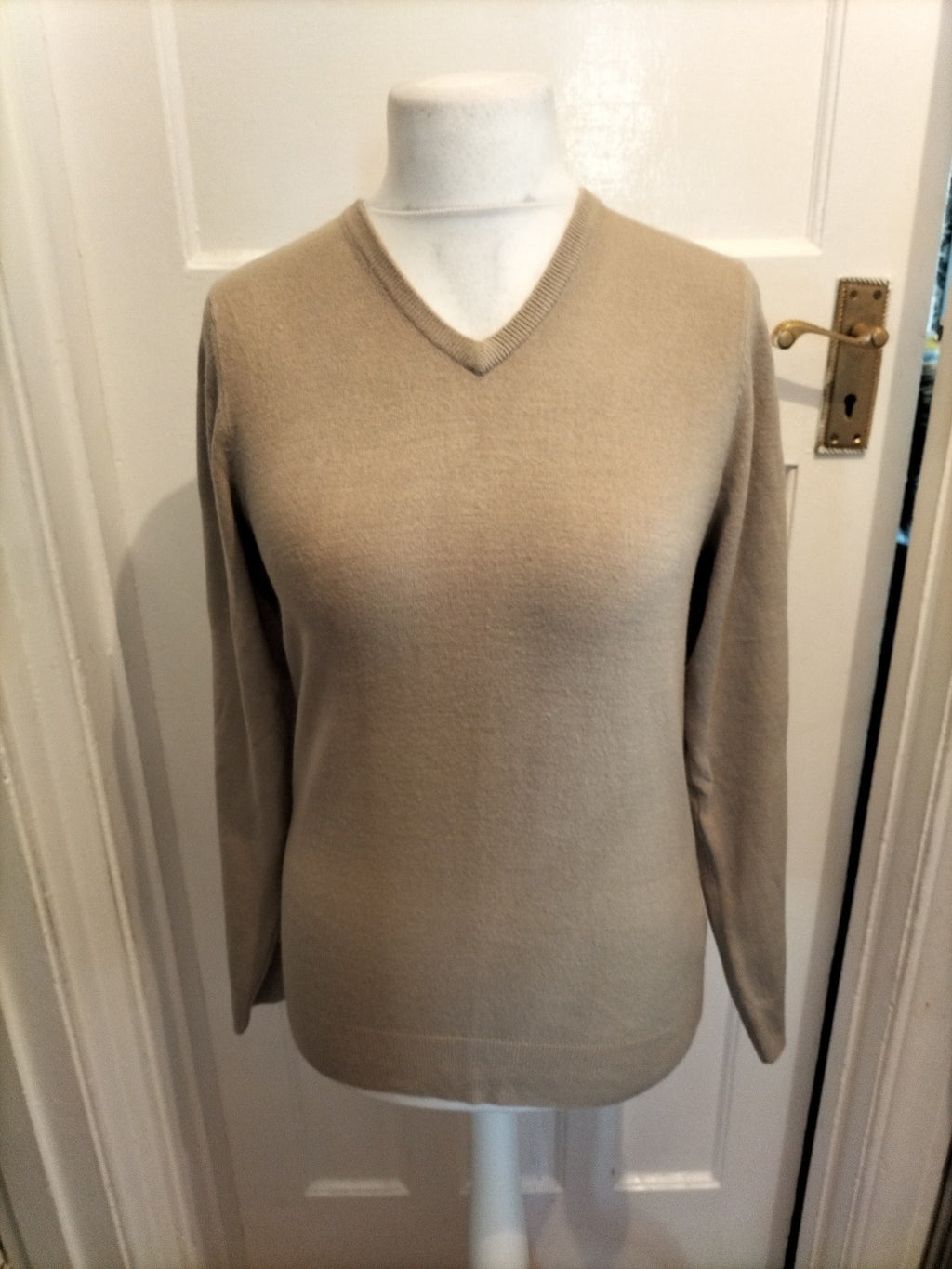 Mens M&S Man Size Small Stone Pullover Jumper V Neck