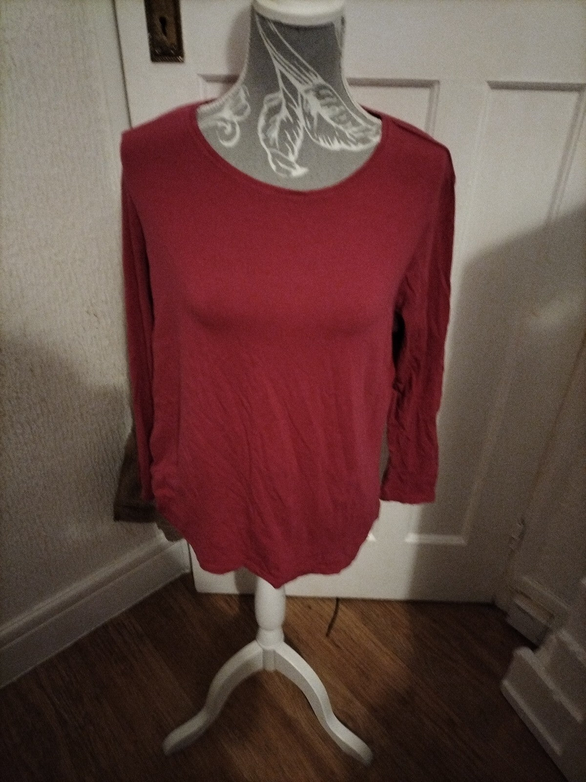 Ladies Primark XL Crew Neck Pink Long Sleeve Top