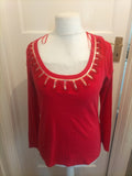 Ladies George Size 14 Hot Pink With Diamante Neck Blouse