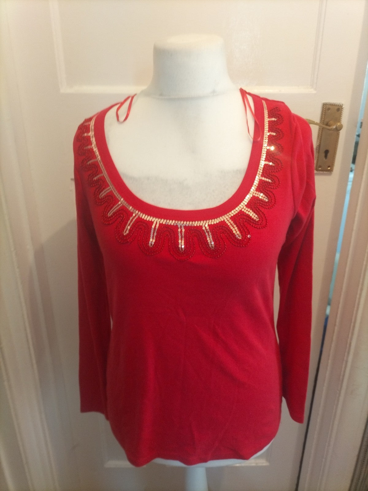 Ladies George Size 14 Hot Pink With Diamante Neck Blouse