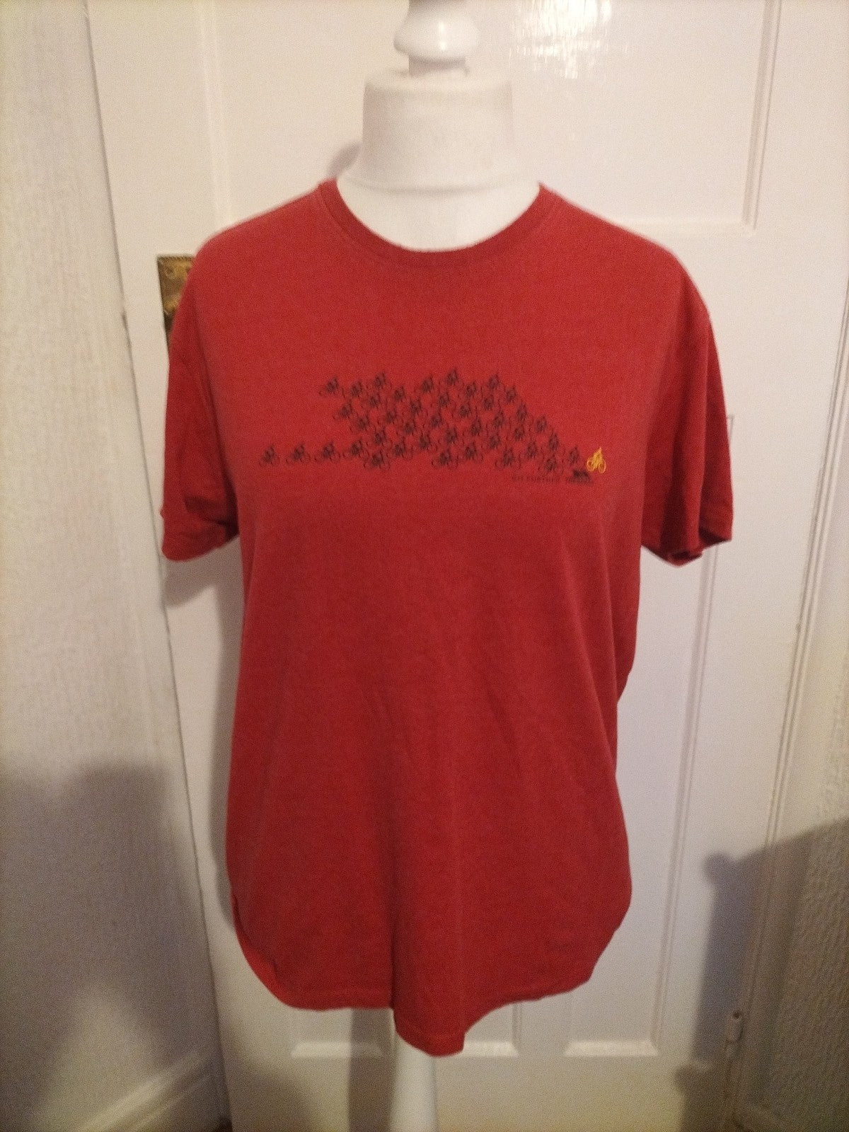 Mens Trespass Size Large Red "Bike" Short Sleeved Tshirt