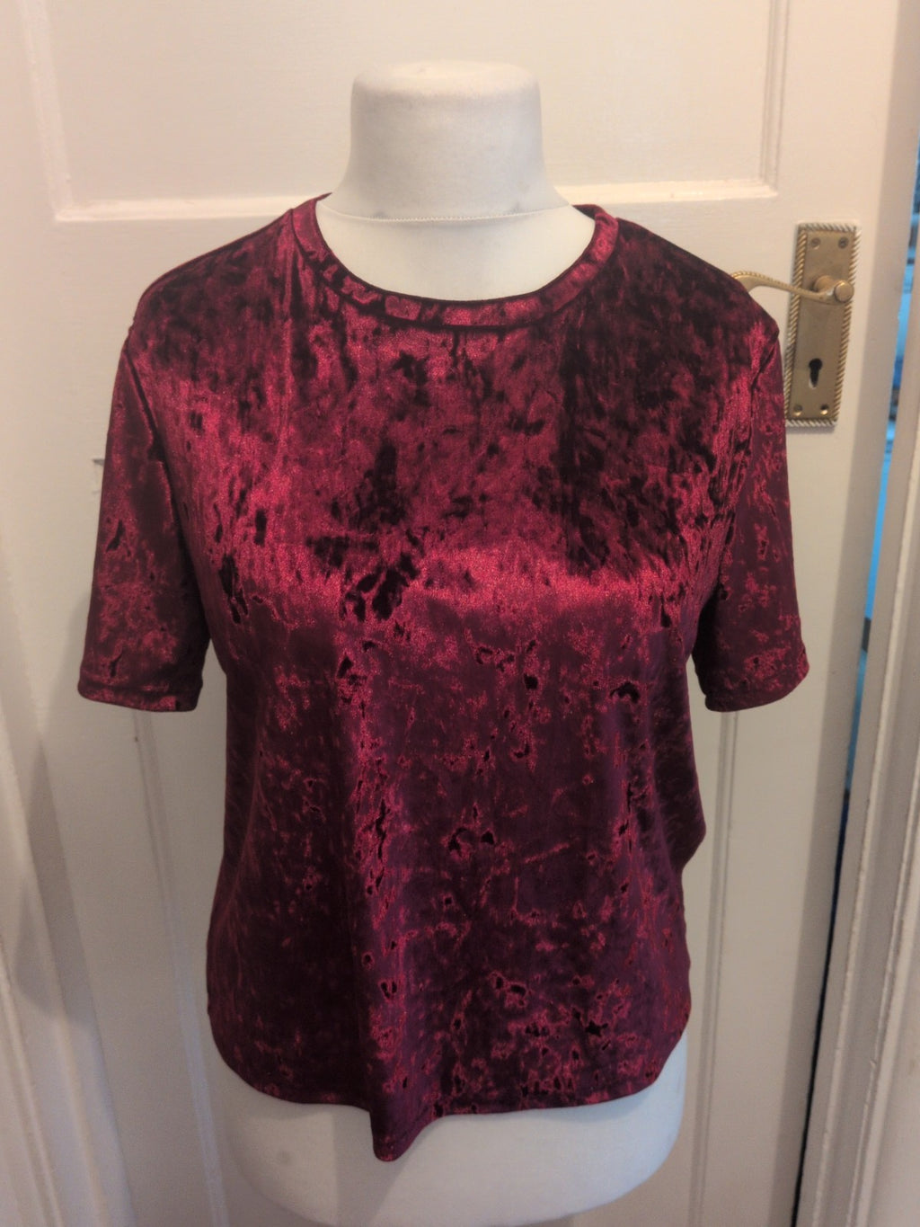 Primark 16 Burgundy Red Short Sleeved Blouse