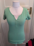 Ladies Beloved Size Large Mint Green Short Sleeved Blouse