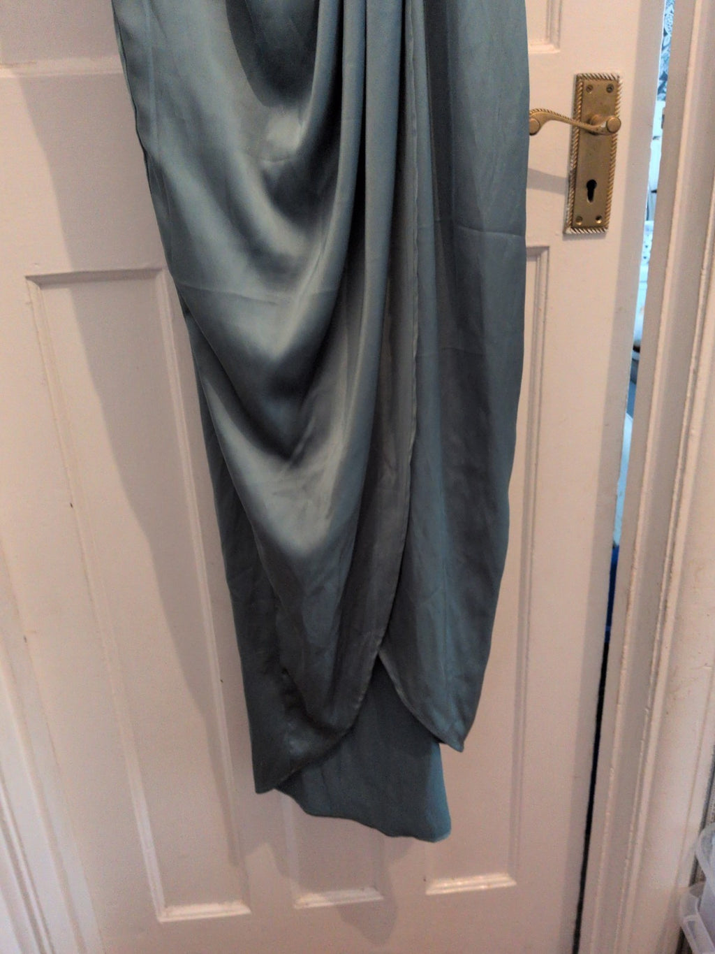 Shein Metallic Green Medium Short Sleeve Long Length Dress