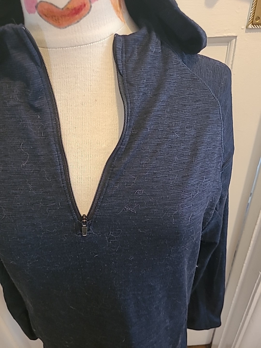 Mens Peak Velocity Size Medium Navy Pullover Hoodie