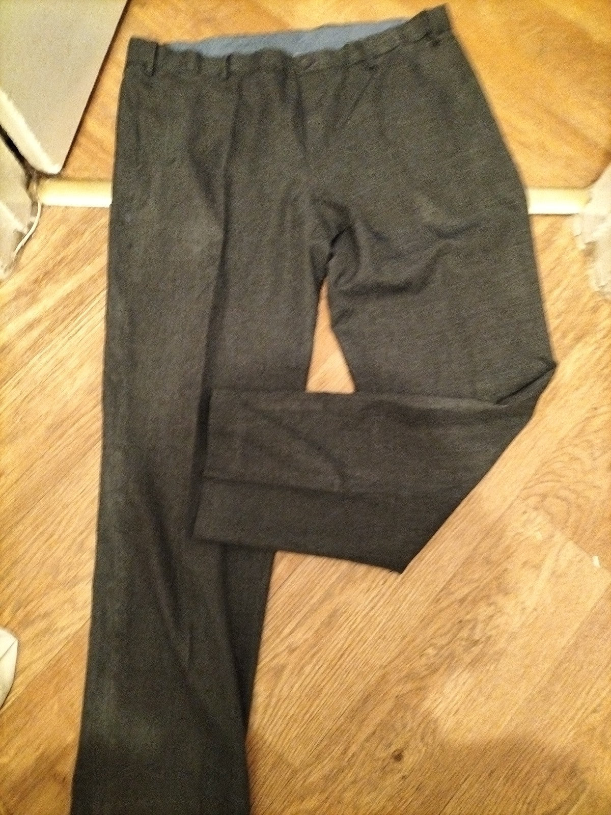 Mens M&S Size 38Rx31 Grey Smart Trousers