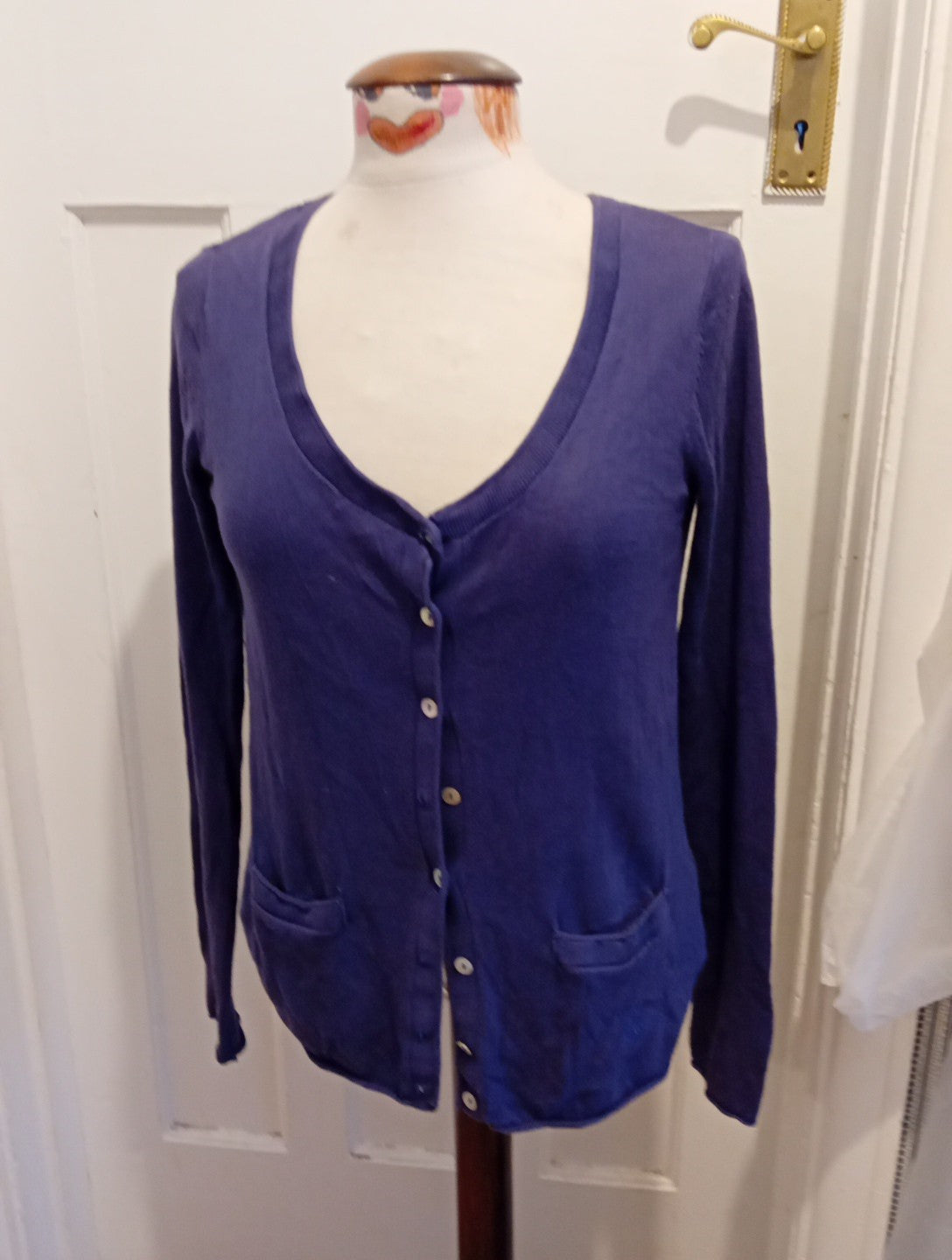 Ladies Laxy Jacks Size 8 Purple V Neck Cardigan