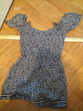 Ladies Boohoo Size Small Navy And White Short Sleeved Playsuit