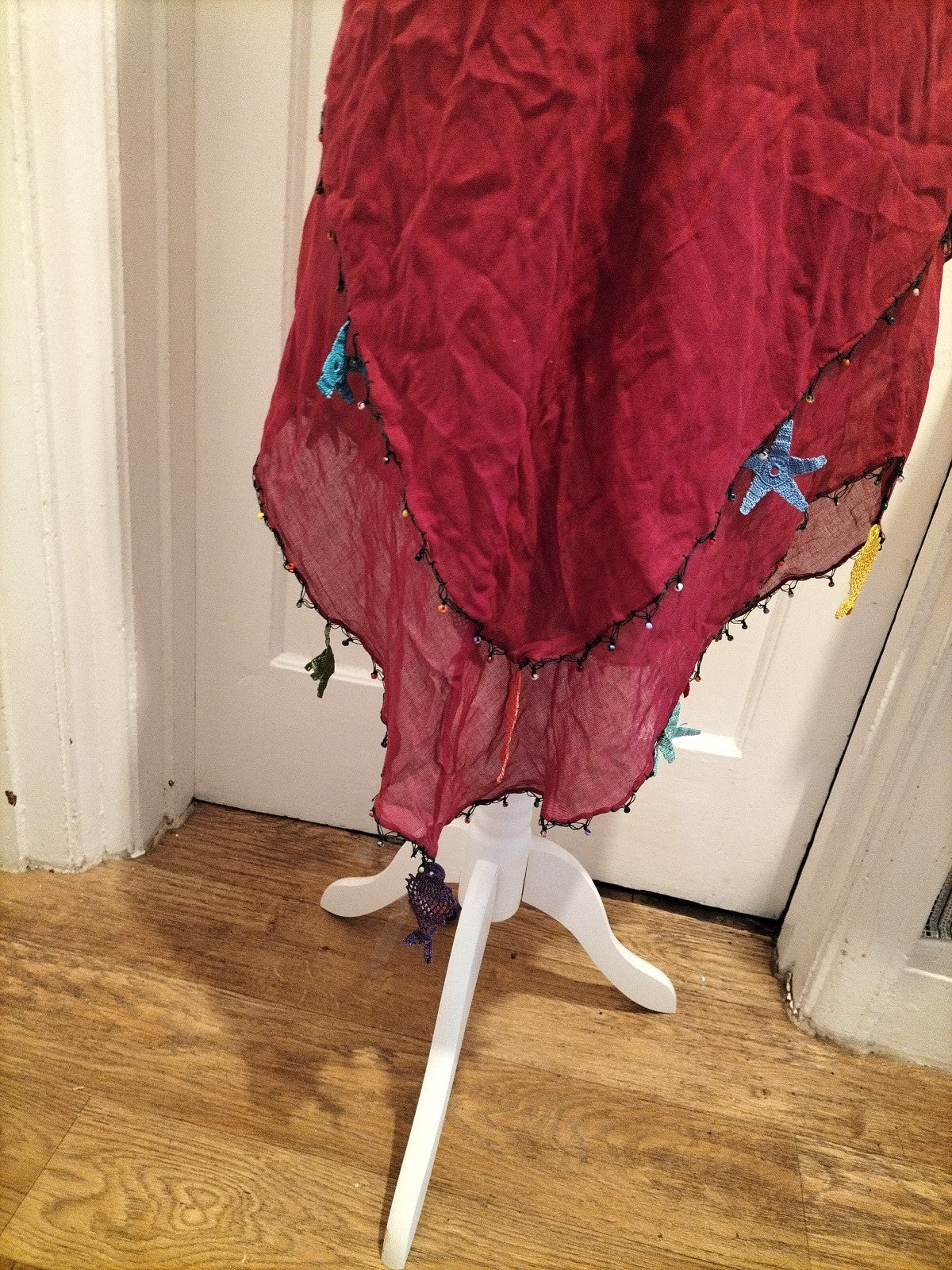 Ladies Size Large Plum Colour Fish Detail Top