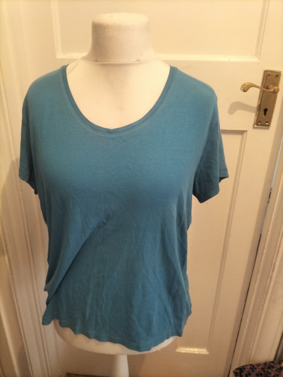 Tu 24 Blue V Neck Short Sleeve Fair trade T-shirt