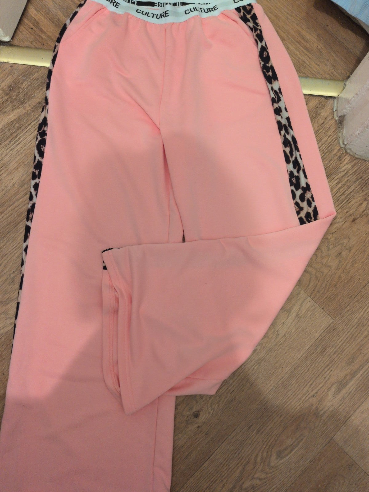 Large Pink Wide Leg Straight Leg Trousers