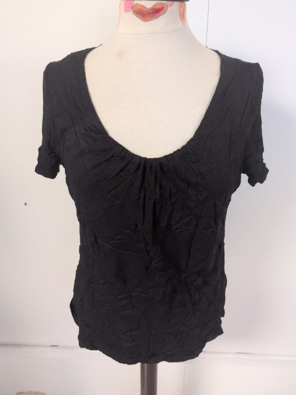 Ladies George Size 12 Black Short Sleeve Round Neck T-shirt