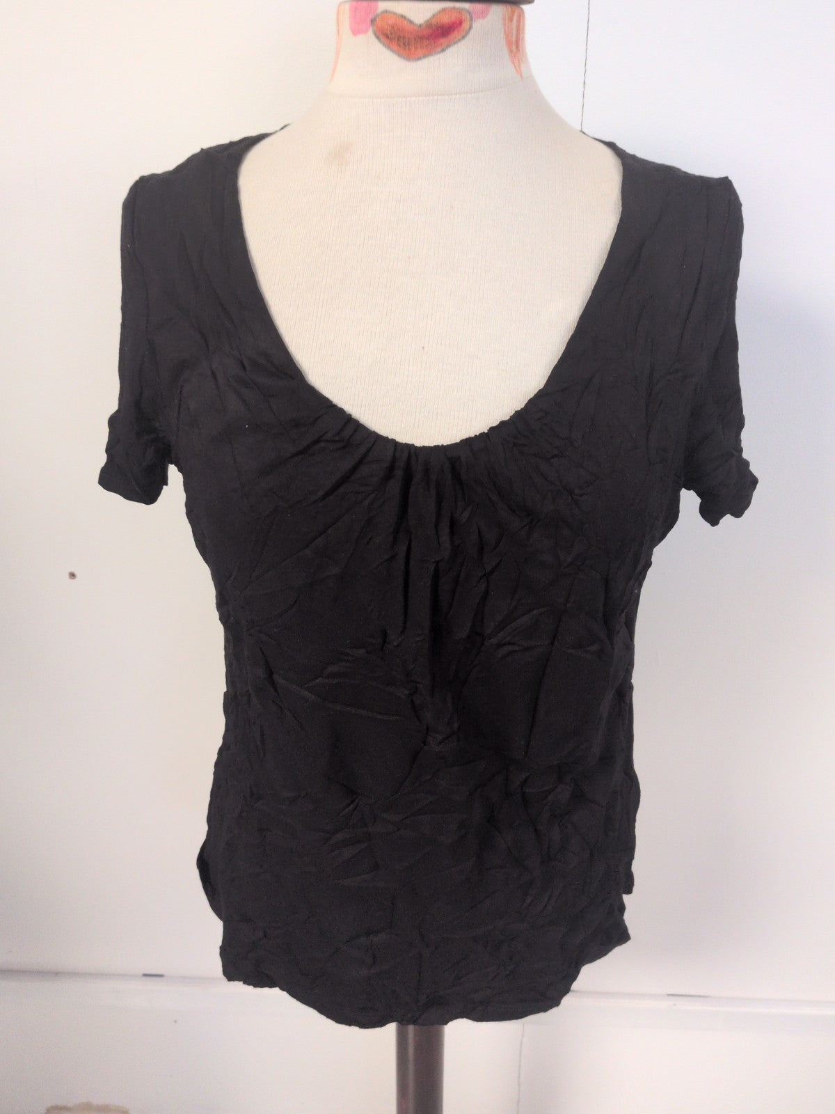 Ladies George Size 12 Black Short Sleeve Round Neck T-shirt