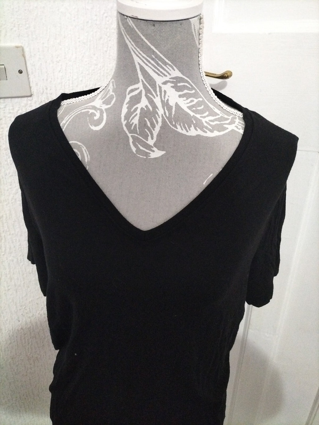 Ladies Papaya Size 12 Black Short Sleeved Tee