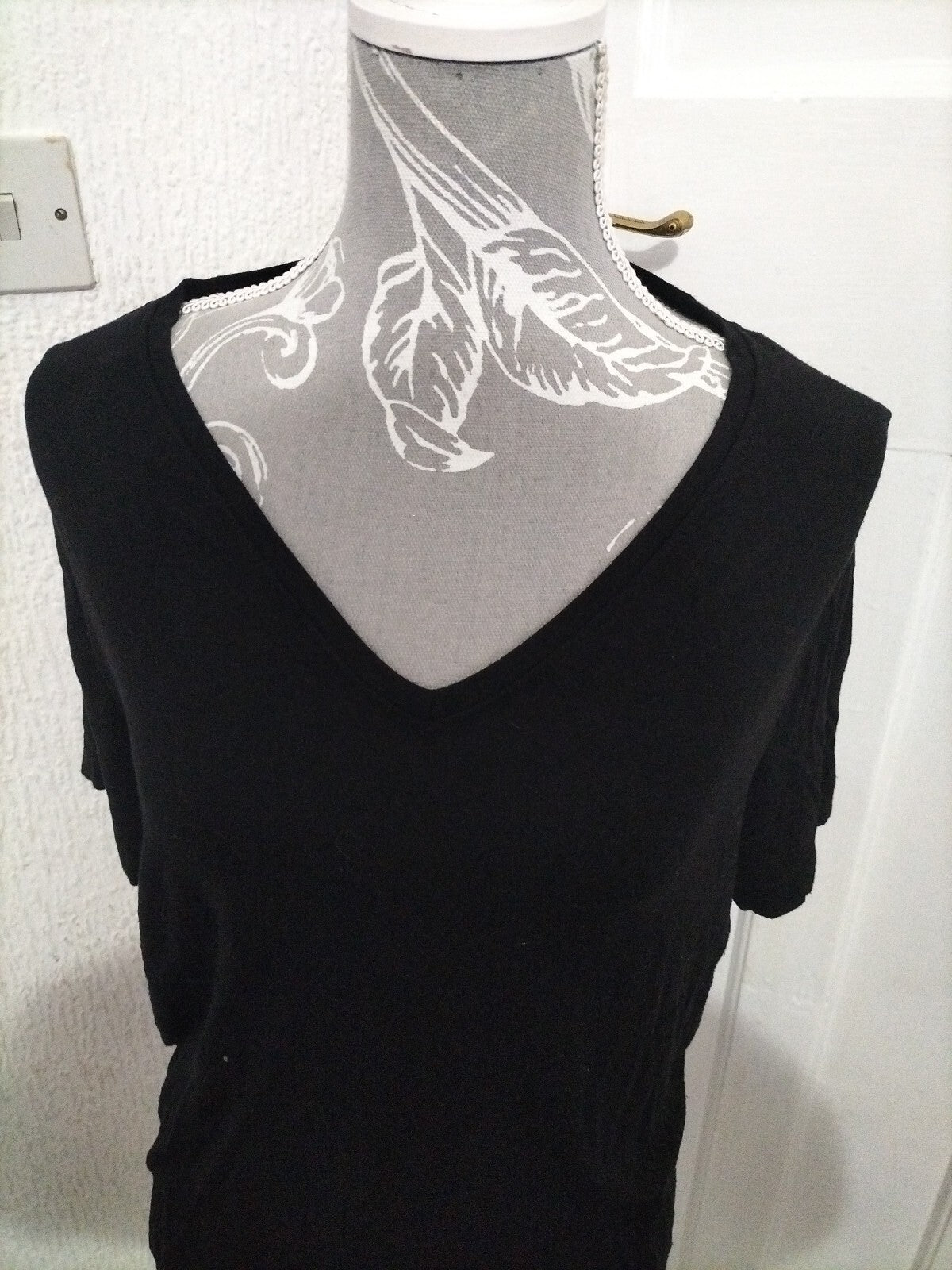 Ladies Papaya Size 12 Black Short Sleeved Tee