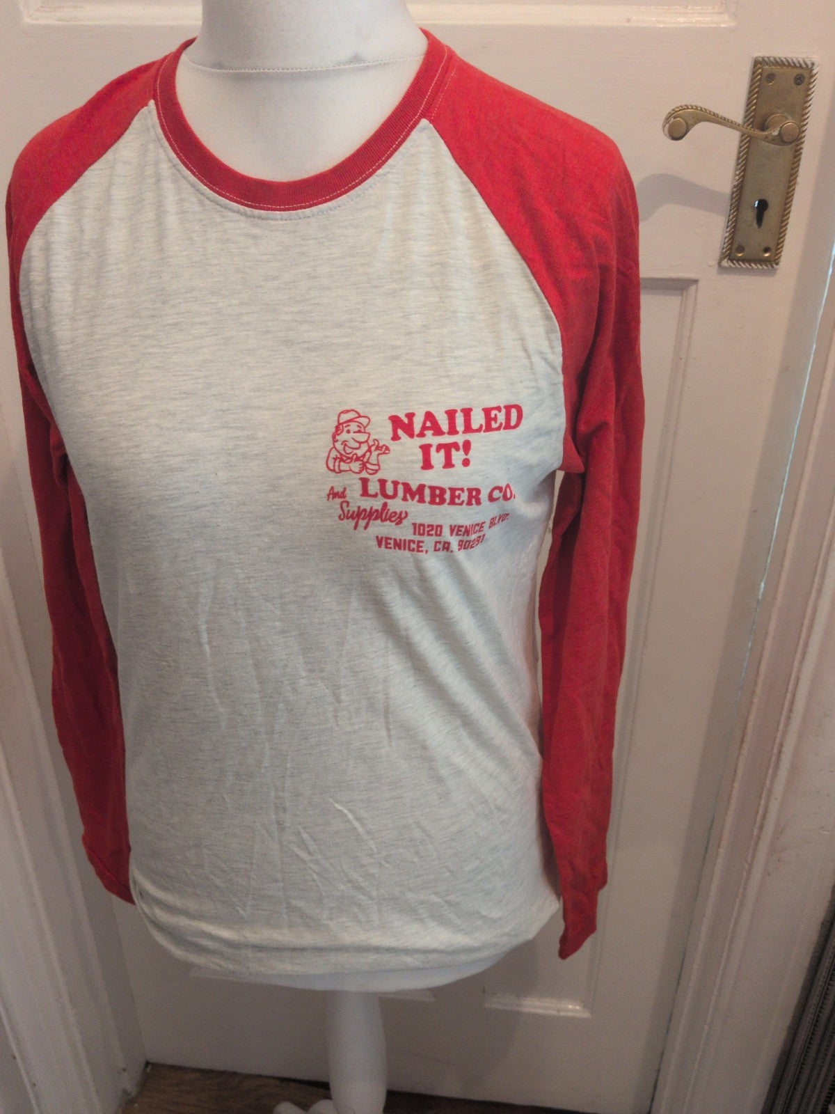 Superdry Medium Stone And Red Long Sleeve T-shirt