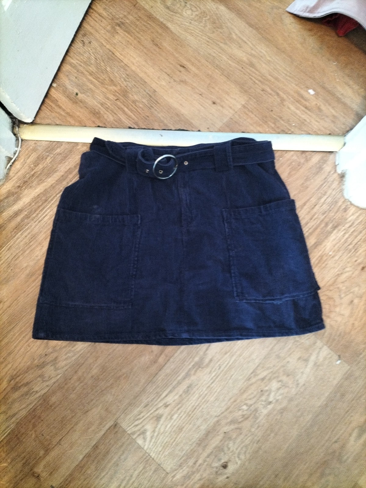 River Island 16 Navy Coderoy Skirt