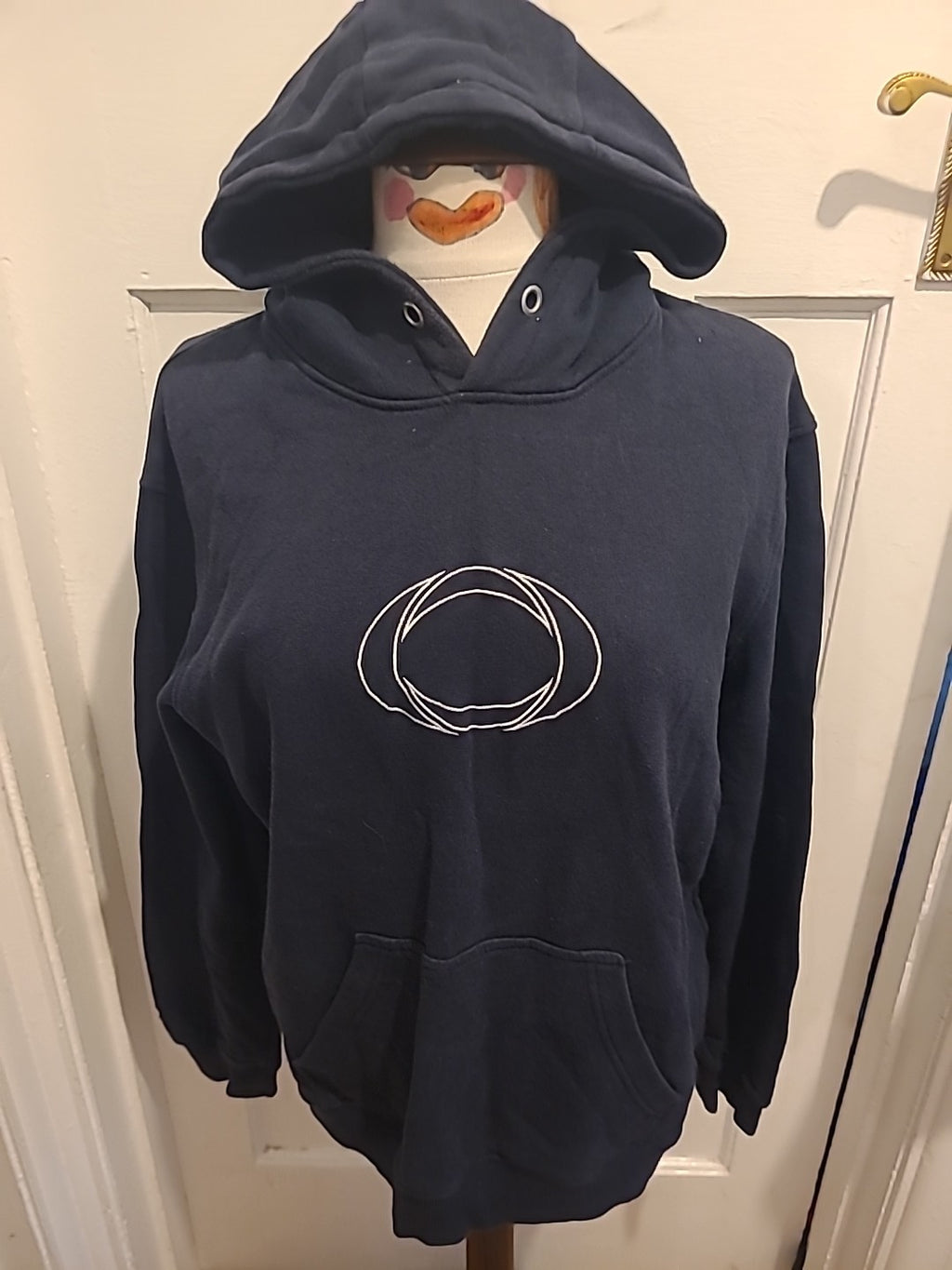 Mens Size Large Navy Long Sleeved Pullover Hoodie