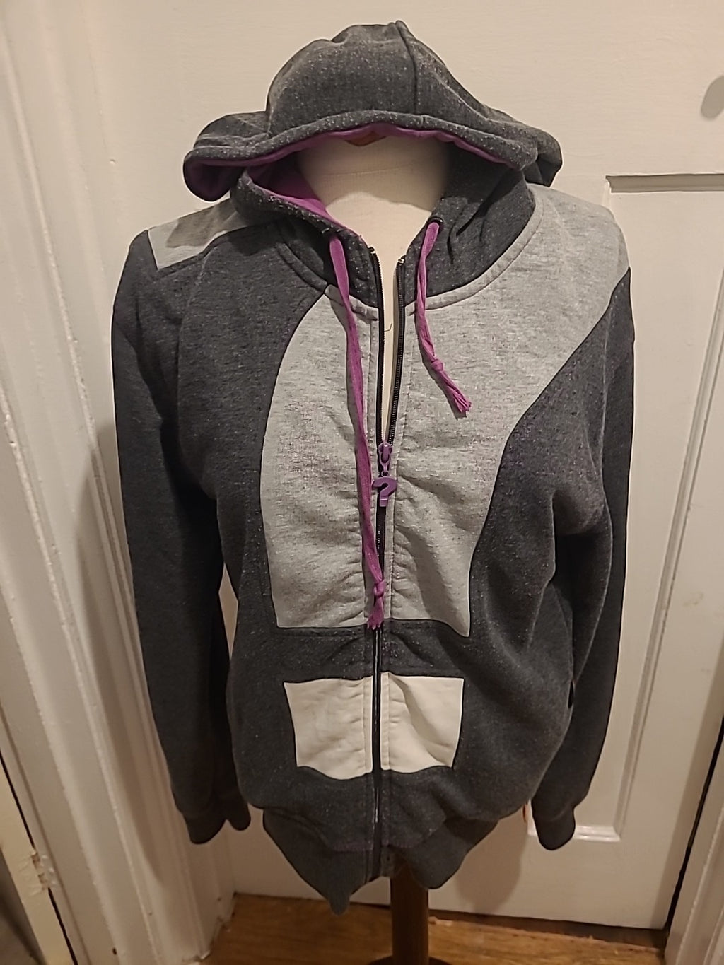 Ladies Jacket Made By Size Grey/pink Size S-M