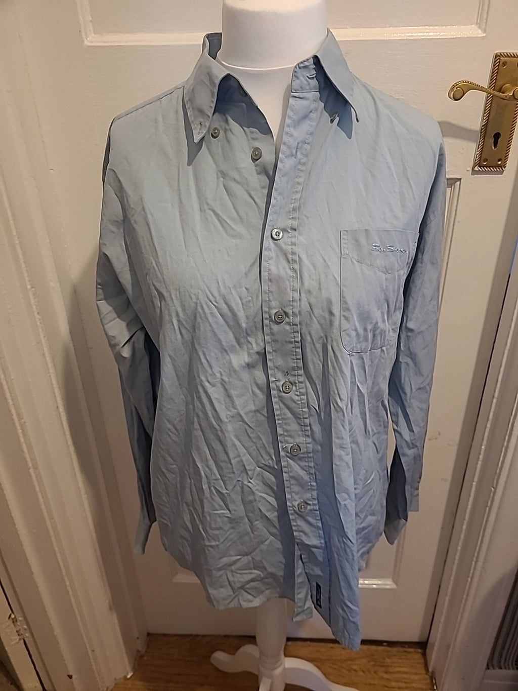 Mens Ben Sherman Size Large Blue Long Sleeved Shirt