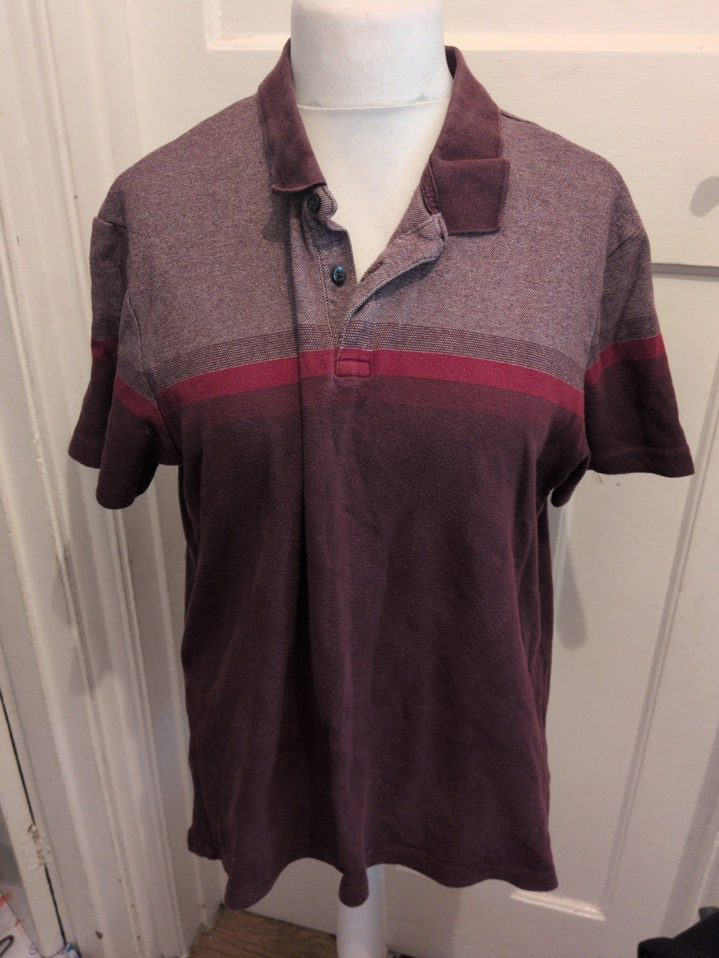 Marks And Spencer XL Deep Burgundy Bobbling Short Sleeve Polo